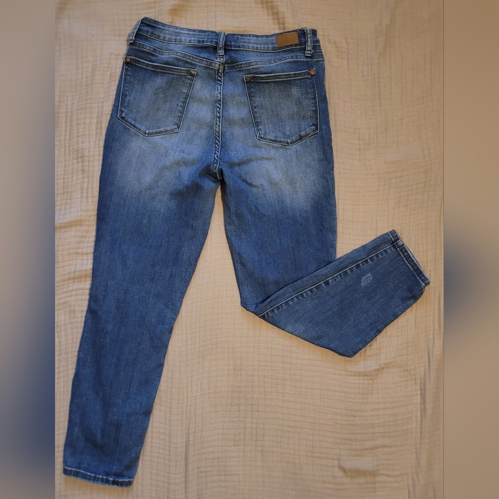 Judy Blue Relaxed Fit Dark Wash Distressed Jeans Size 31 - Picture 2 of 10